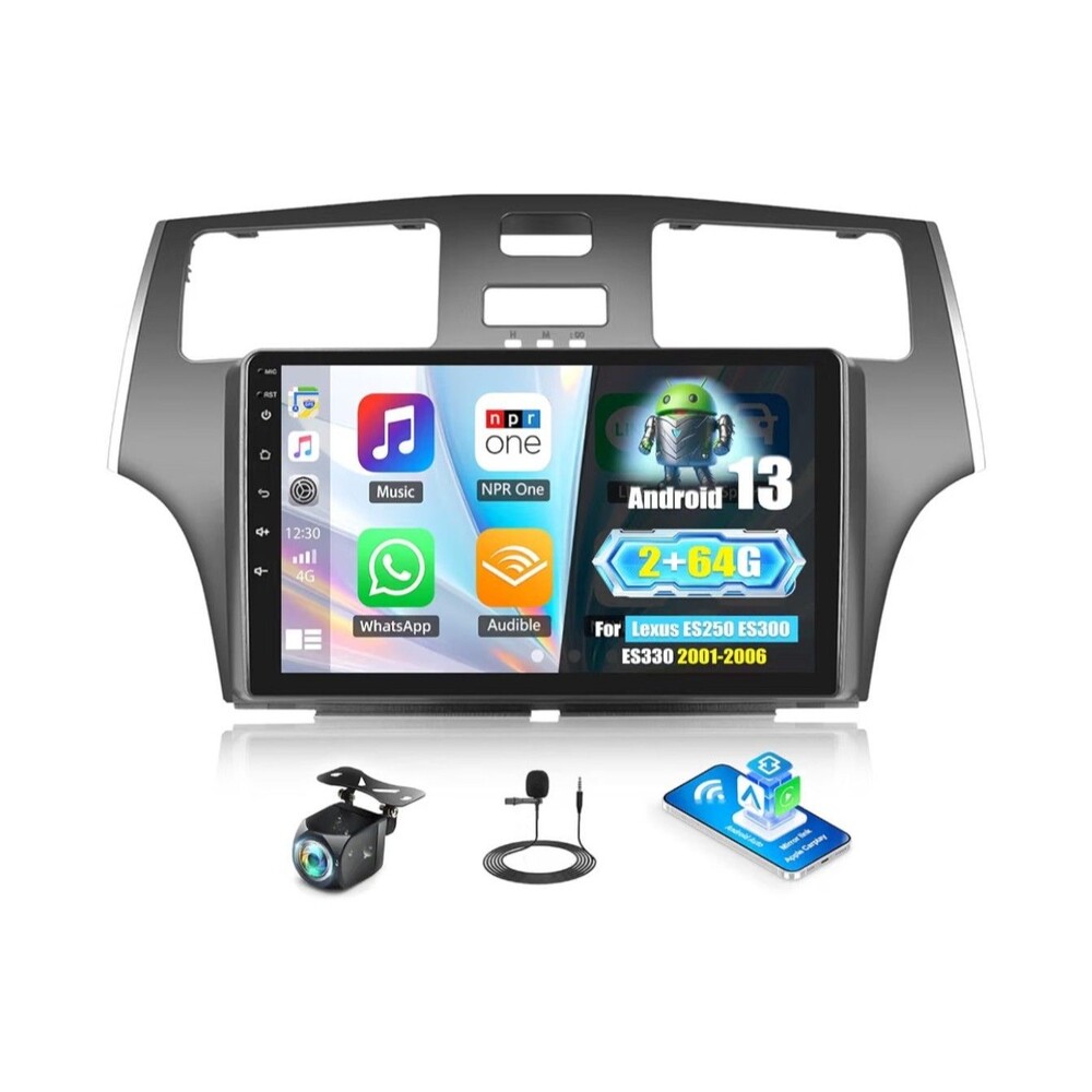 Stereo Lexus ES300 ES330 ES250 2001-2006 Android Auto Carplay Backup Cam Wifi